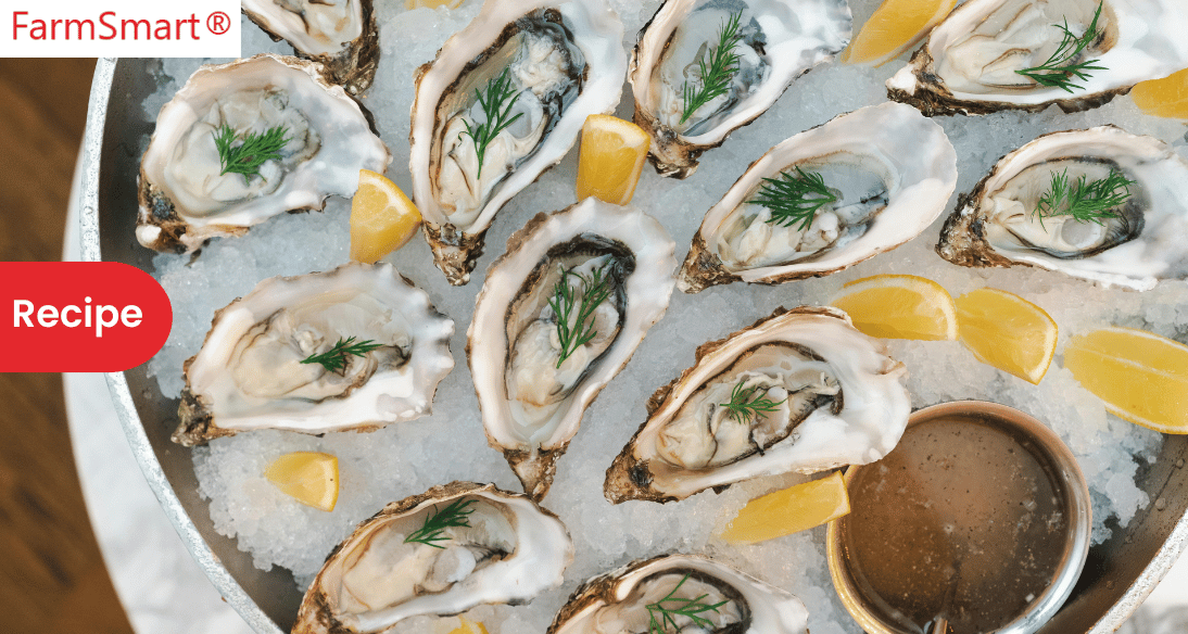 Crispy herb oyster mushrooms pan-seared and served with lemon slices